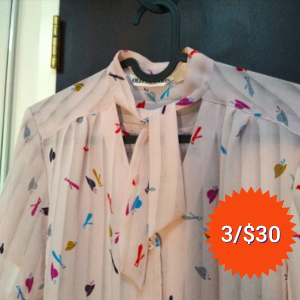 Vintage Oliver Paris blouse with fun print